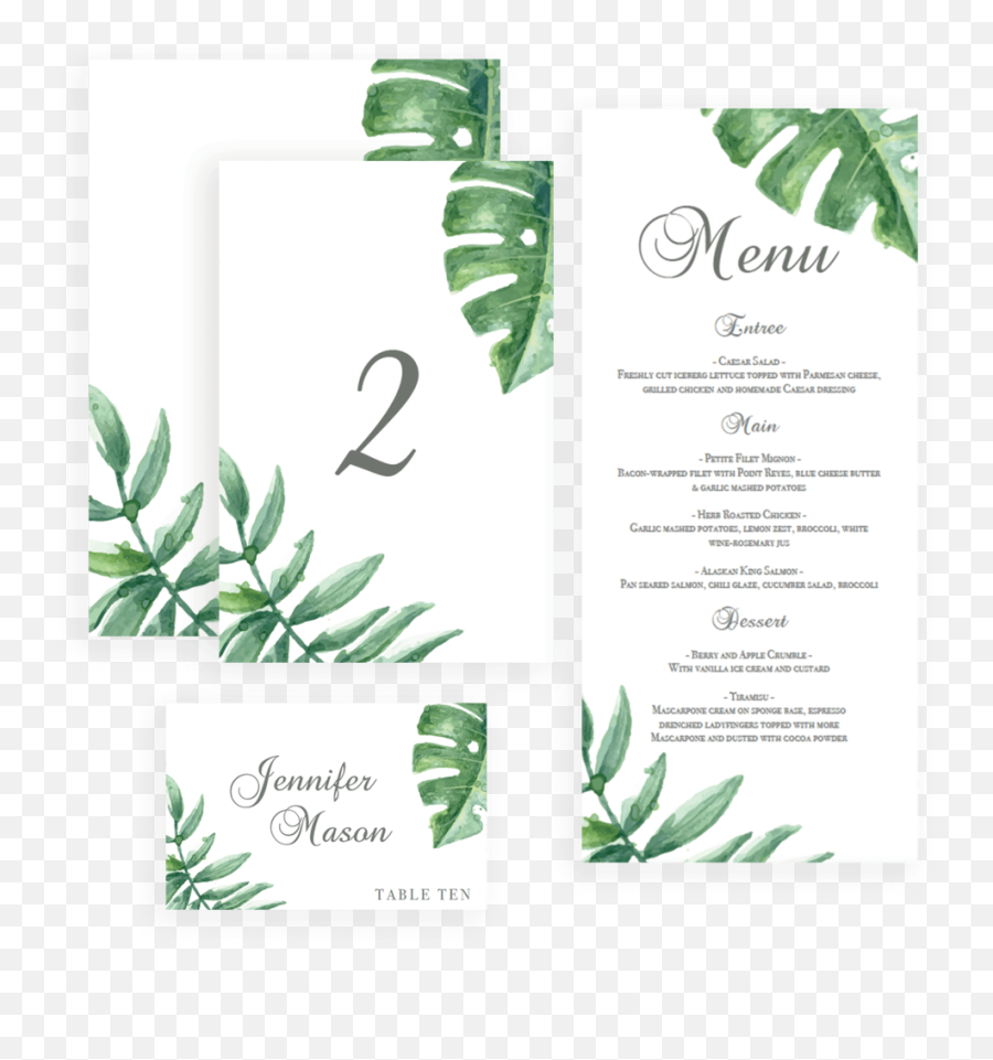 Botanical Leaves Wedding Table - Brochure Emoji,Custard Emoji
