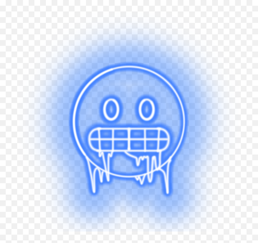 Neon Blue Stickerart Emojiart Emoji - Circle,Freezing Cold Emoji