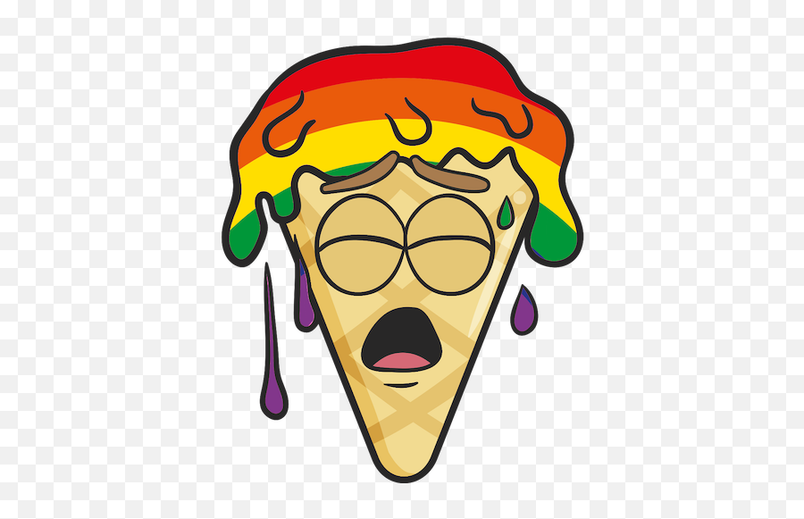 Gay Pride Ice Cream Cone Emoji Stickers By Yes Man - Clip Art,Cone Emoji