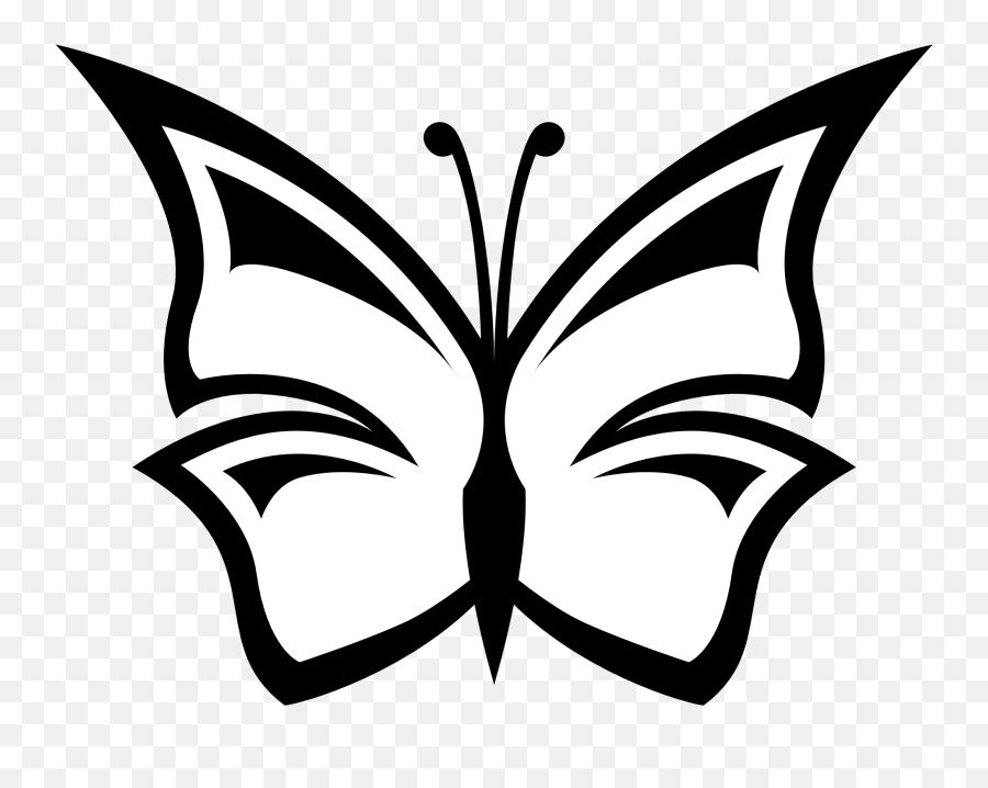 Library Of Rose And Butterfly Jpg Black And White Png Files - Butterfly Drawing In Black And White Emoji,Black And White Flower Emoji