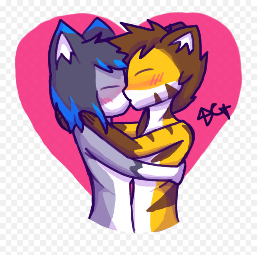 Kissing Furry Couple - Furry Kisses Art Emoji,Furry Emoji