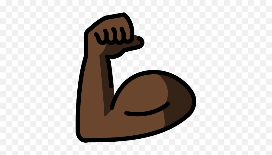 Dark Skin Tone Emoji - Brown Skin Muscle Emoji,Black Muscle Emoji