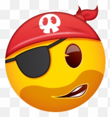 Slightly Smiling Pirate With Skull - Smiley Emoji