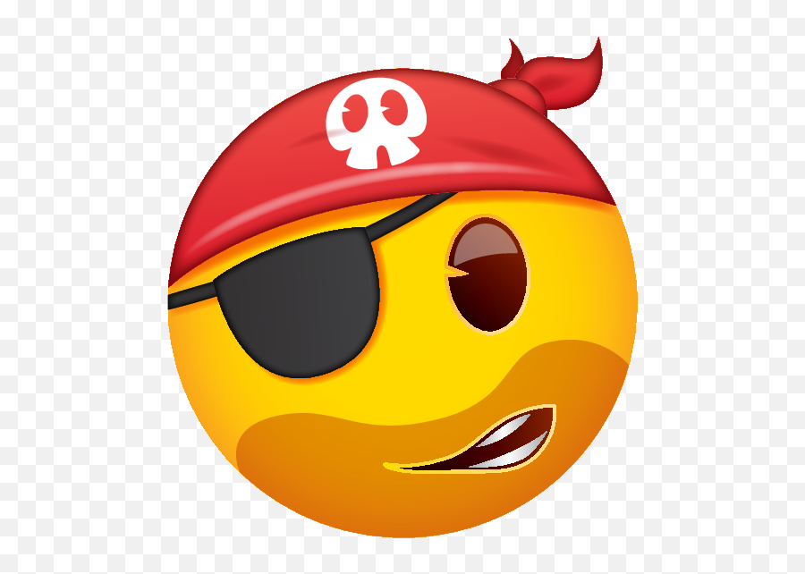 Slightly Smiling Pirate With Skull - Smiley Emoji,Pirate Emoticon