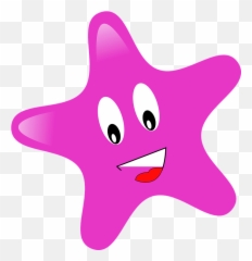 Star Pink Colorful - Clipart Emoji