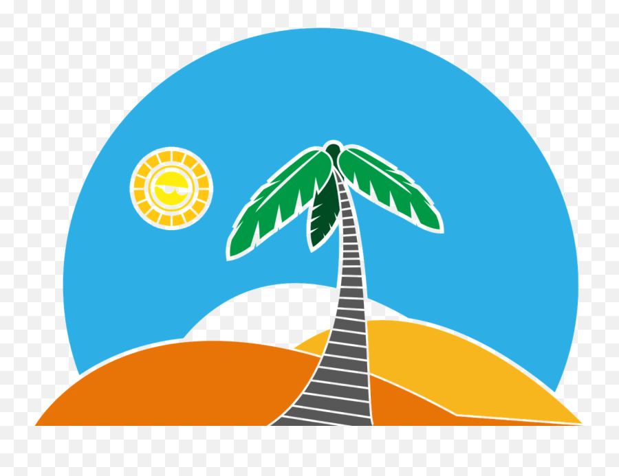 Palm Palm Tree Beach Desert Sun - Playa Png Vector Emoji,Beach Umbrella Emoji