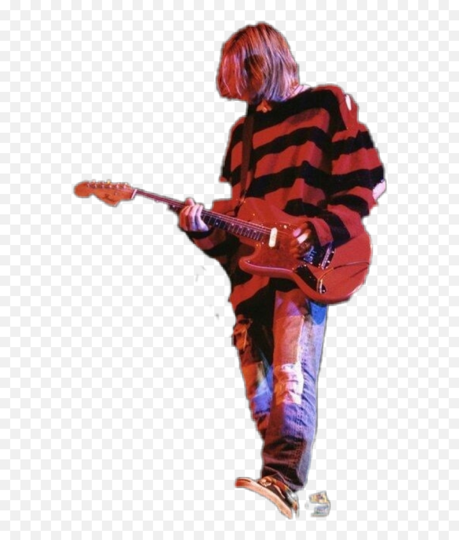 Grange - Kurt Cobain Red And Black Sweater Emoji,Guitar Emoji Png