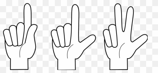 Fingers Clipart Three - One Two Emoji