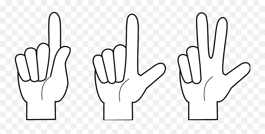 Fingers Clipart Three Finger Fingers - One Two Three Finger Emoji,Three Fingers Emoji