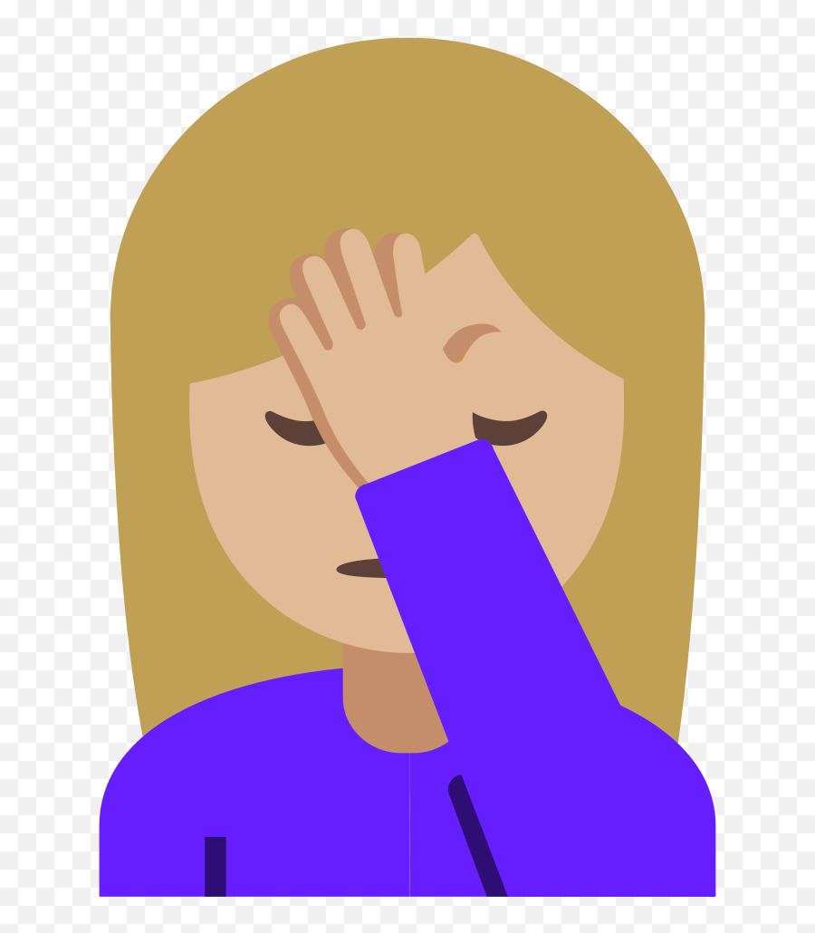 Download Emoji Facepalm Png - Face Hand On Forehead,Facepalm Emoticon ...