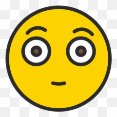 Flushed Face Emoji Icon Of Colored Outline Style - Illustration,Flushed Emoji
