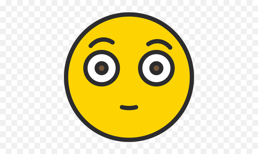 Flushed Face Emoji Icon Of Colored Outline Style - Illustration,Flushed Emoji