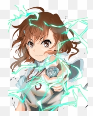 Anime Girl Lightning Kaminari Blue - Misaka Mikoto Use Railgun Emoji