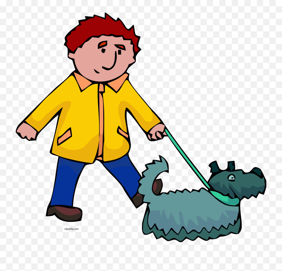 Man And Dog Walking Clipart Png - Clip Art Person Walking Dog Emoji,Dog Walking Emoji