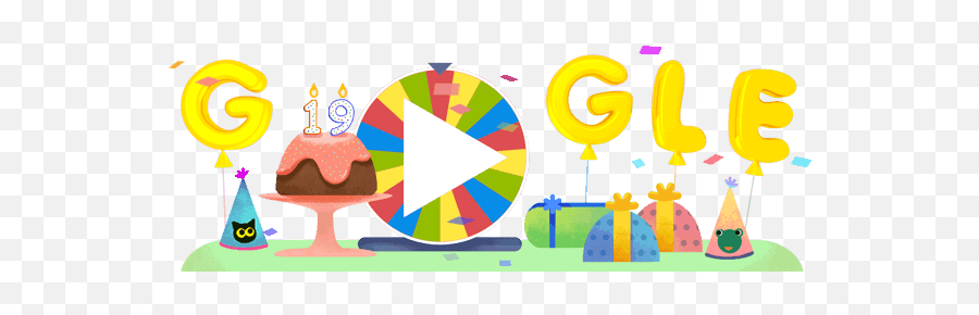 Google Birthday Surprise Spinner Google Doodles Birthday - Google Happy Birthday Surprise Spinner Emoji,Gravestone Emoji