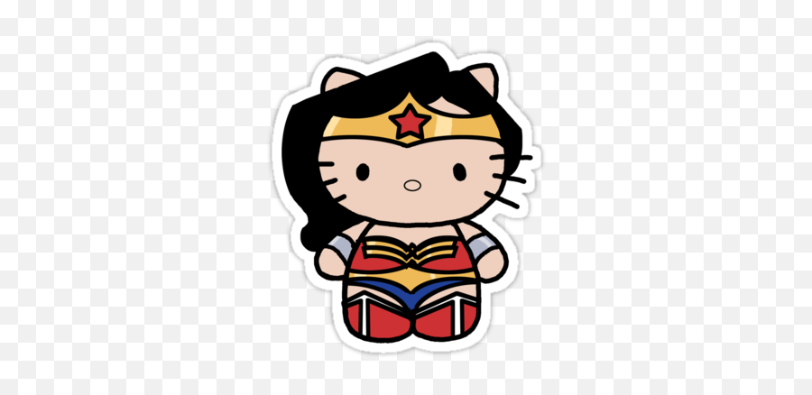 Hello Kitty Superhero Clipart - Hello Kitty Wonder Woman Emoji,Guy Fawkes Emoji