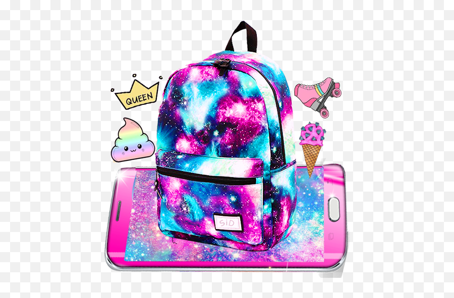 Teen Wallpapers - Cute Girly Backgrounds U2013 Printed School Bag For Girls Emoji,Purple Emoji Backpack