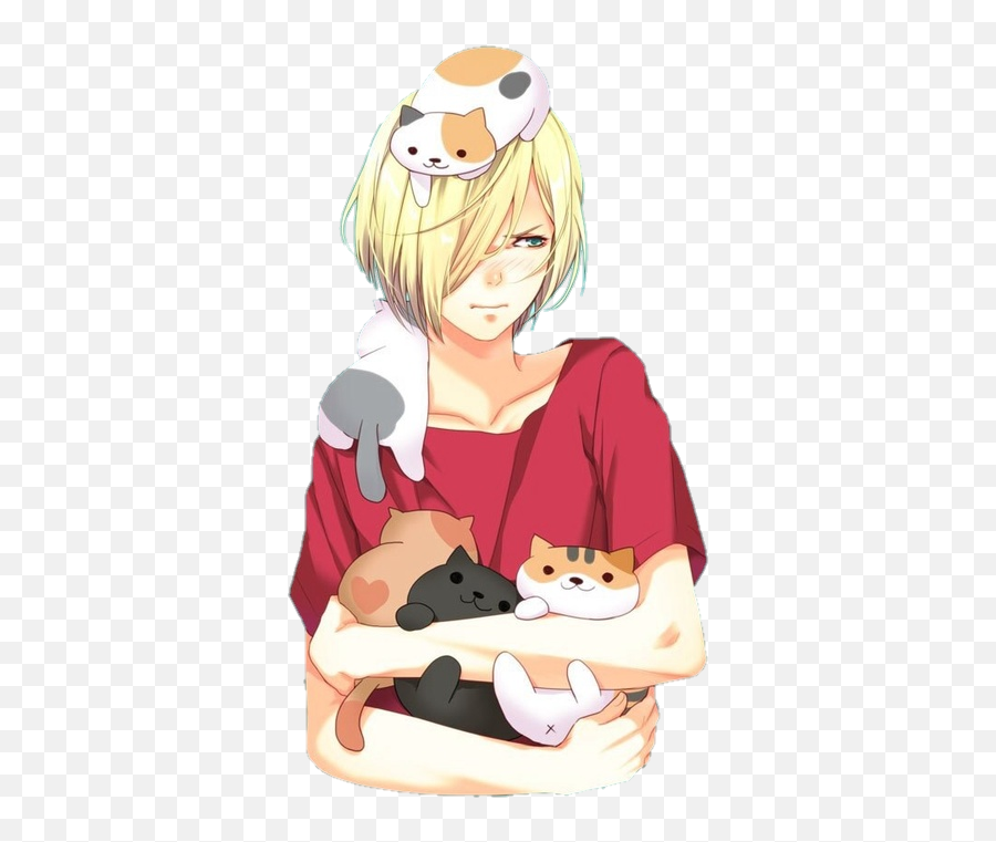 Anime Boy Cat Sticker By Monchhichi U003dy - Boy Sitting With Cat On Lap Anime Emoji,Boy Cat Emoji