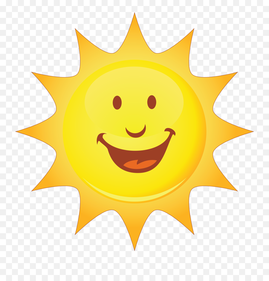 Smiley Smiling Sun Clip Art - Smiling Sun Clipart Png Emoji,Sun Emoticon Facebook