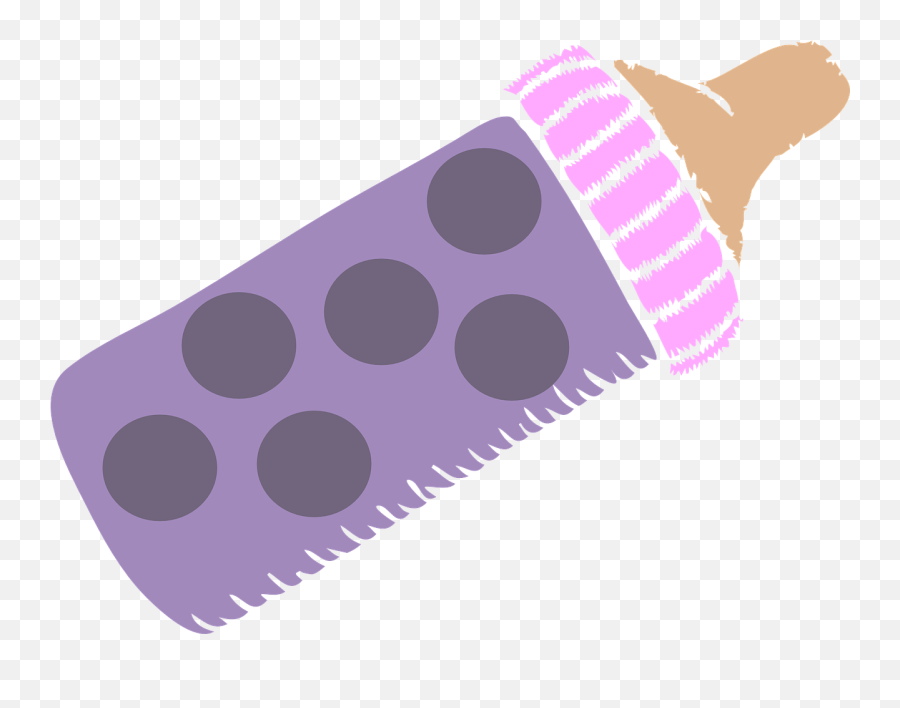 Baby Bottle Pink Purple Dotted Measured - Pink Baby Bottle Clip Art Emoji,Milk Bottle Emoji