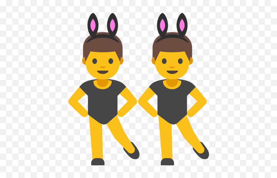 Men With Bunny Ears Emoji - Men With Bunny Ears Emoji,Bunny Ears Emoji