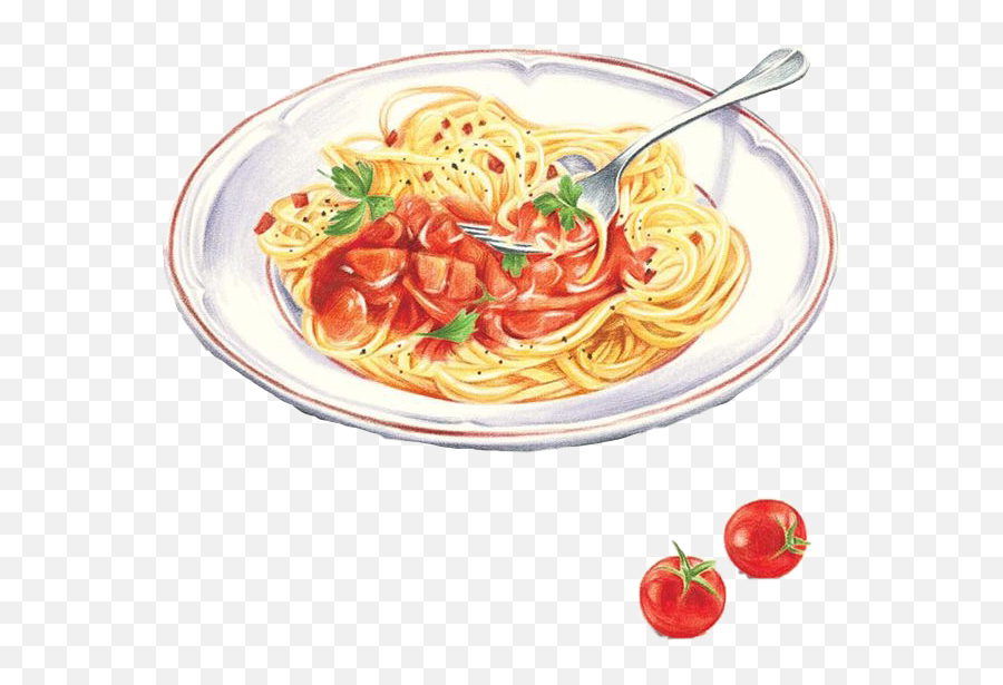 Watercolor Food Pasta Freetoedit - Watercolor Pasta Emoji,Spaghetti Emoji