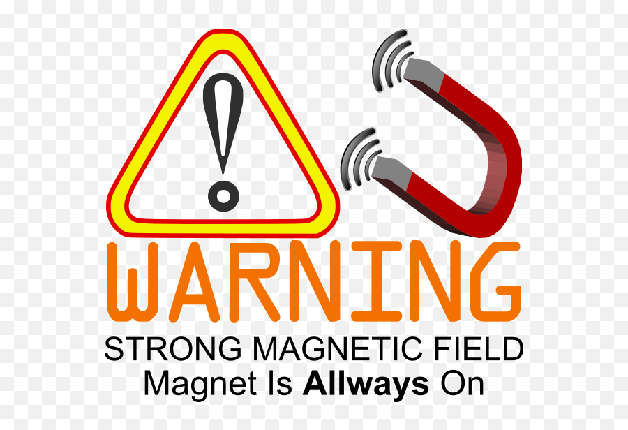 Strong Magnet Warning Sign Vector Image - Magnetic Field Emoji,Nurse Emoticon