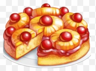 Pineapple Upside Down Cake Clipart - Upside Down Cake Clipart Emoji,Cute Emoji Cakes