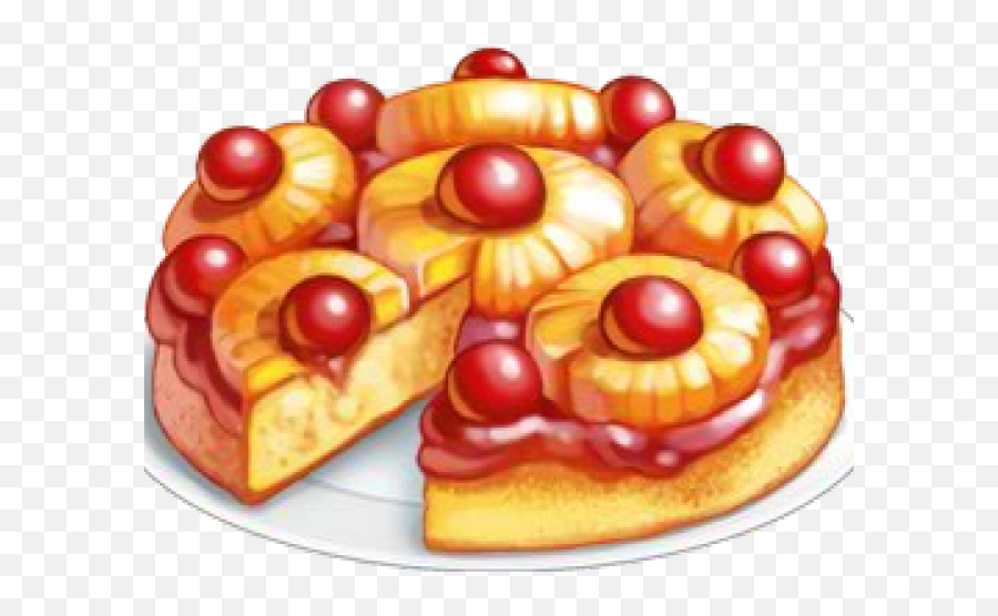 Pineapple Upside Down Cake Clipart - Upside Down Cake Clipart Emoji,Cute Emoji Cakes