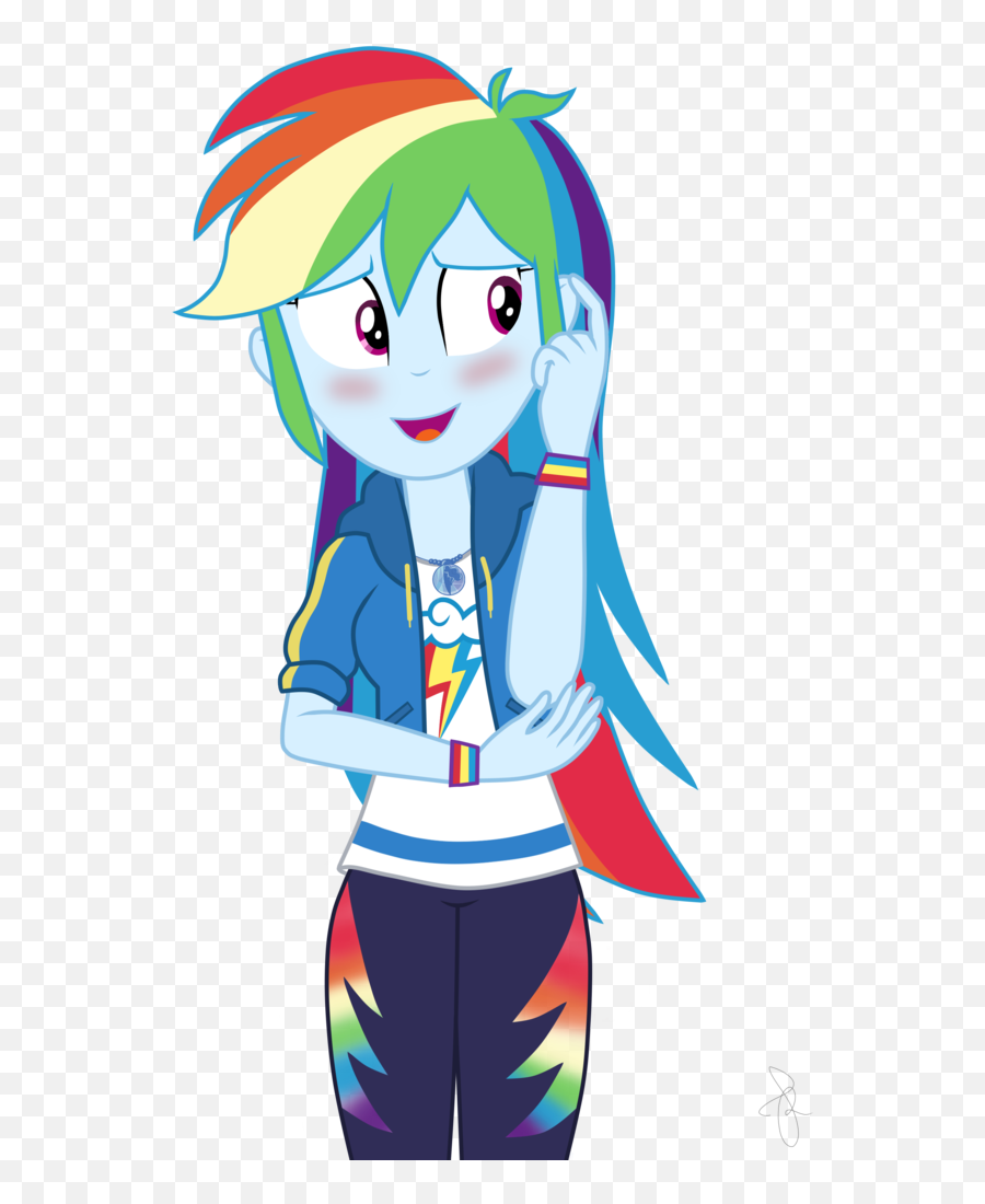 Picture - Mlp Rainbow Dash Human Cute Emoji,Embarrassment Emoji
