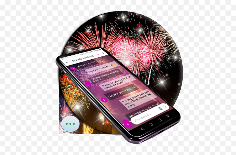 Sms Theme - Smartphone Emoji,Fireworks Emoji Android