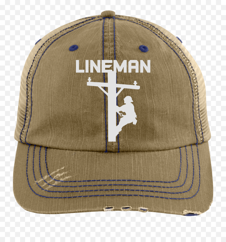 Lineman Pole Distressed Cap Hat - Lineman Baseball Caps Emoji,Emoji 100 Hat