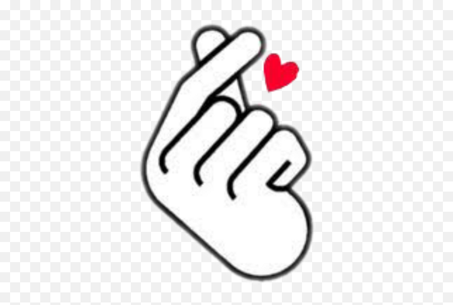 Saranghae Kpop Love Korea Nice Saranghaeyo Exo Bts Clipart - Finger Heart Png Emoji,Bts Emoji