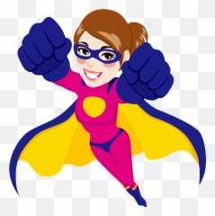 Transparent Background Girl Superhero Clipart - Superhero Cartoon Emoji,Superwoman Emoji