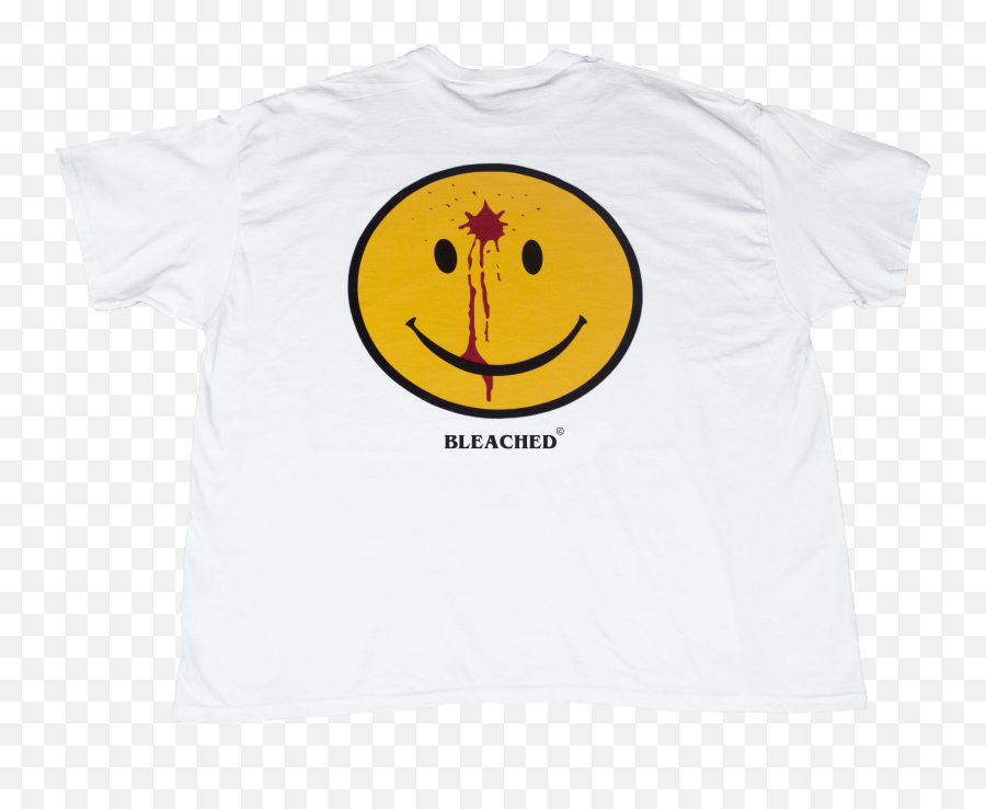 Bullet Hole Tee White - Smiley Face With Bullet Emoji,Bullet Emoticon