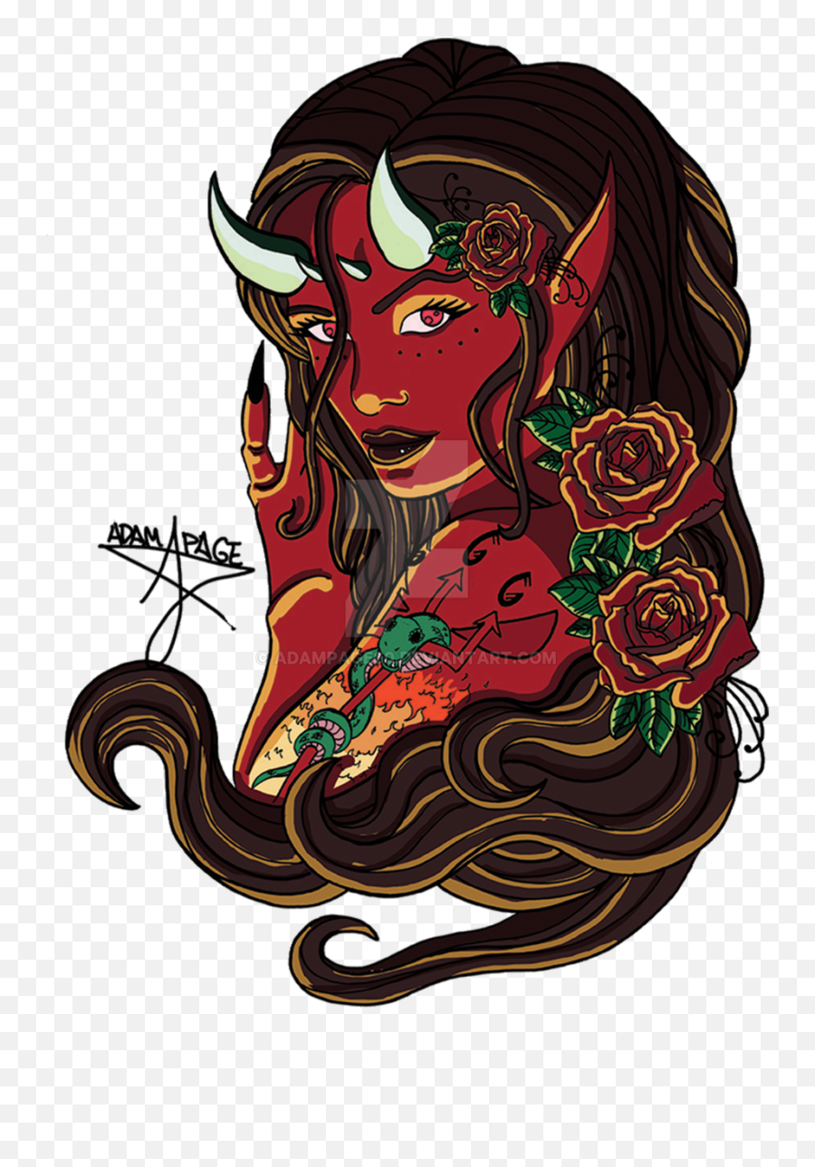 Download Flash Tattoo Demon Devil Michael Download Free - Devil Tattoo Png Emoji,Devil Emoticon Facebook