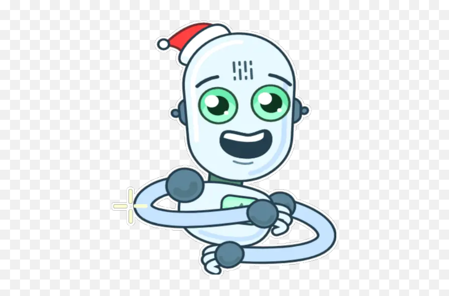 Christmas Robot Stickers For Whatsapp - Clip Art Emoji,Robot Emojis