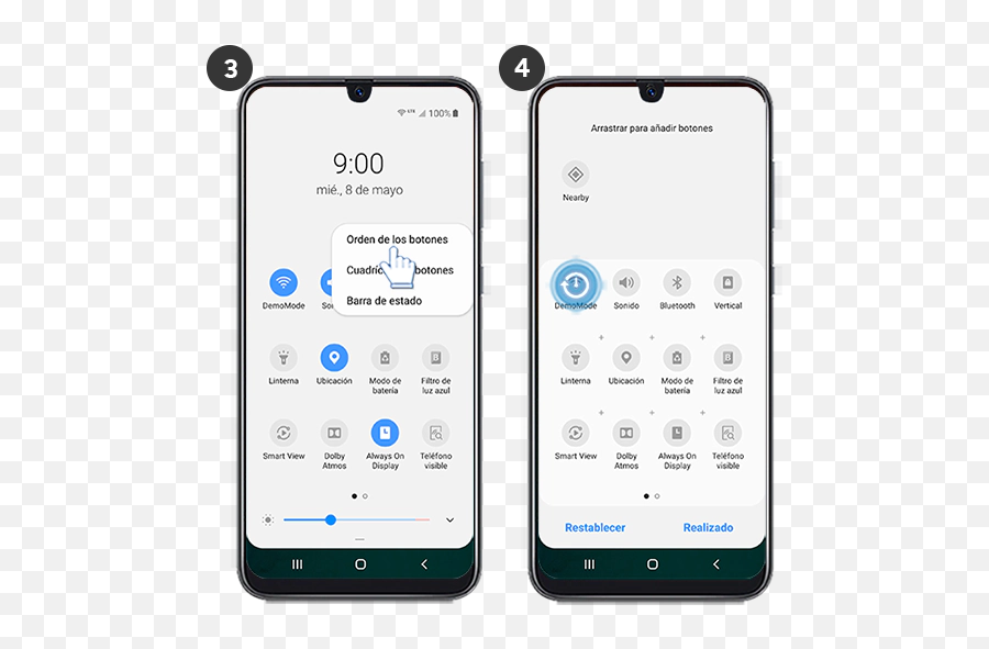 Galaxy A50 - Cómo Editar El Panel De Notificaciones Donde Esta La Linterna En El Samsung A20s Emoji,Como Poner Emoticones En Facebook