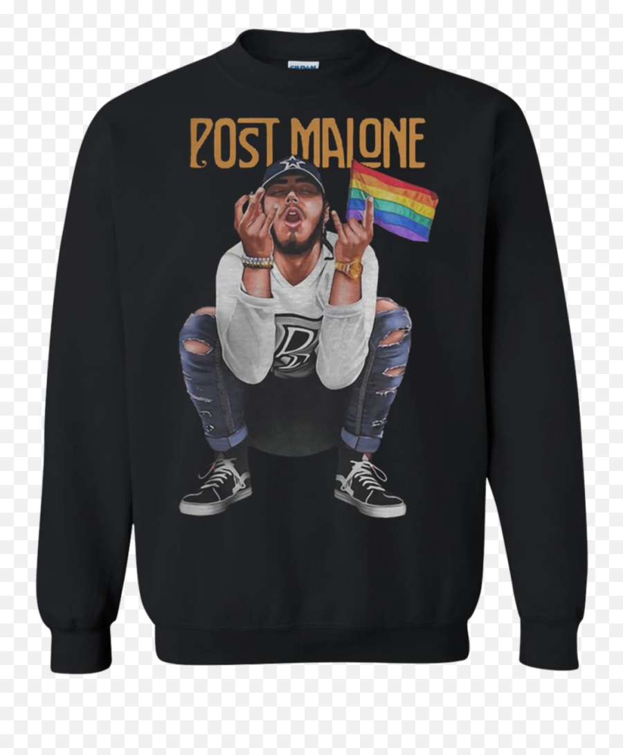 Post Malone American Rapper And Lgbt Flag Shirt Sweatshirt - Mickey Mouse Raiders Emoji,The Rapper Game Emoji