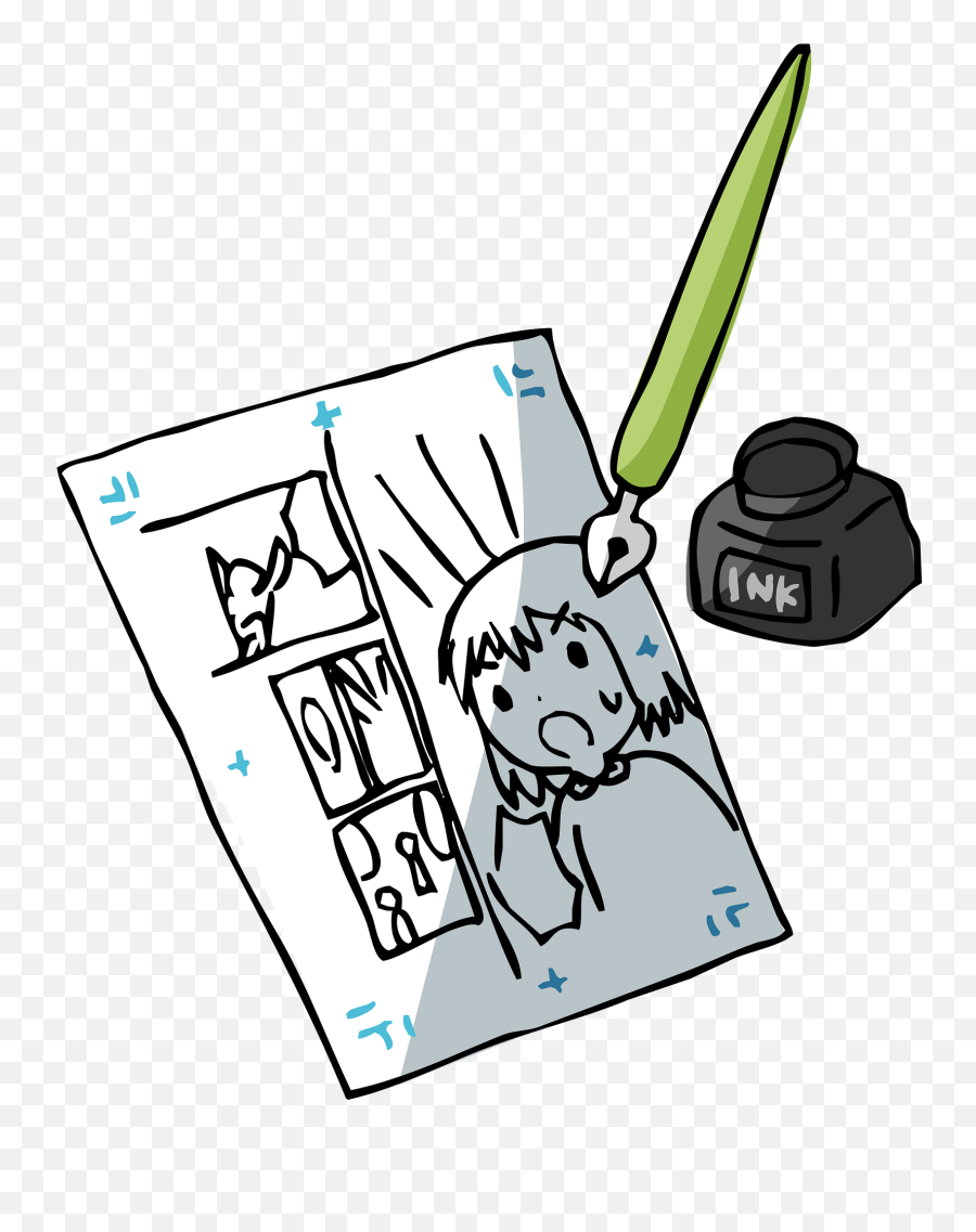 Comics Drawing Pen Clipart Emoji,Paper And Pen Emoji