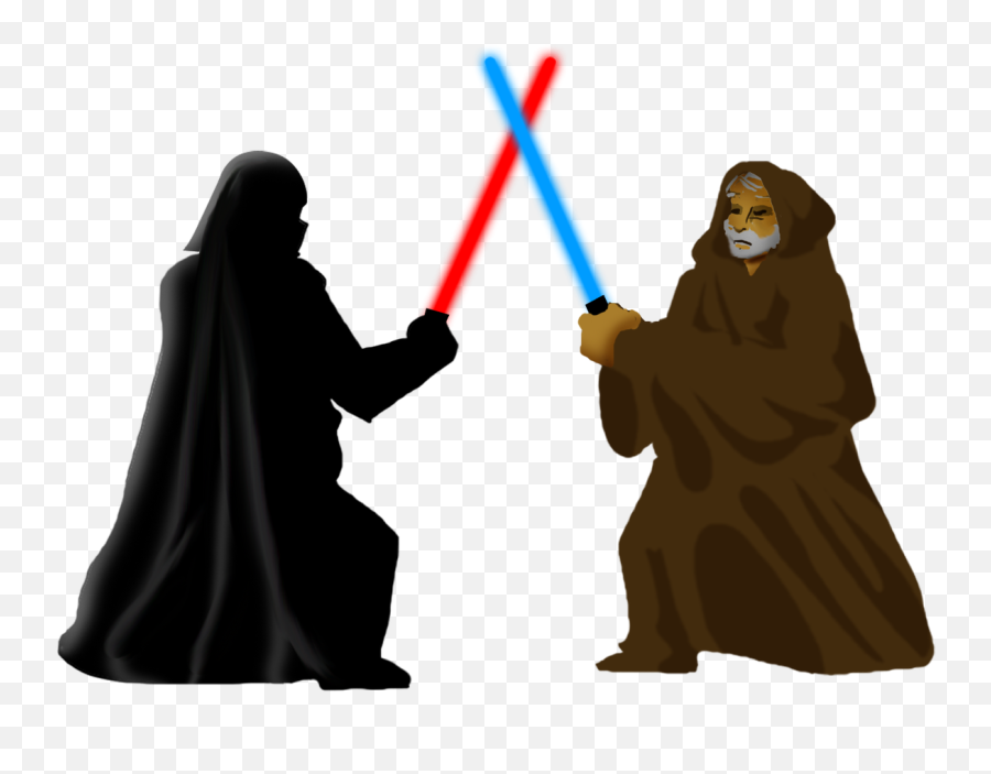 Old Darth Vs Obi Wan - Obi Wan And Darth Vader Clipart Emoji,Star Wars Emoji Keyboard