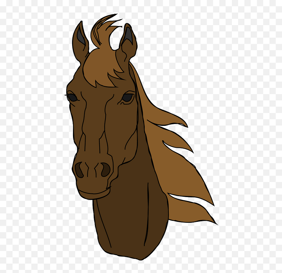 Brown Horse Head Clipart - Horse Head Clip Art Emoji,Horse Head Emoji