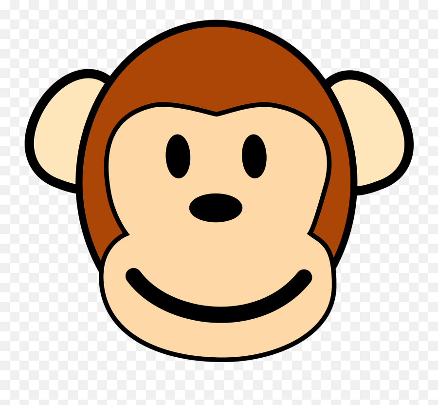 Monkey Face Happy Head Ape - Monkey Face Clipart Emoji,Gorilla Emoji