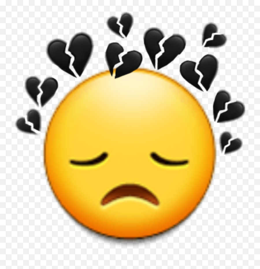 Coraçãopartido Emoji Sad Triste Emojitriste Coraçãopret - Broken Heart Emoji,Emoji Triste