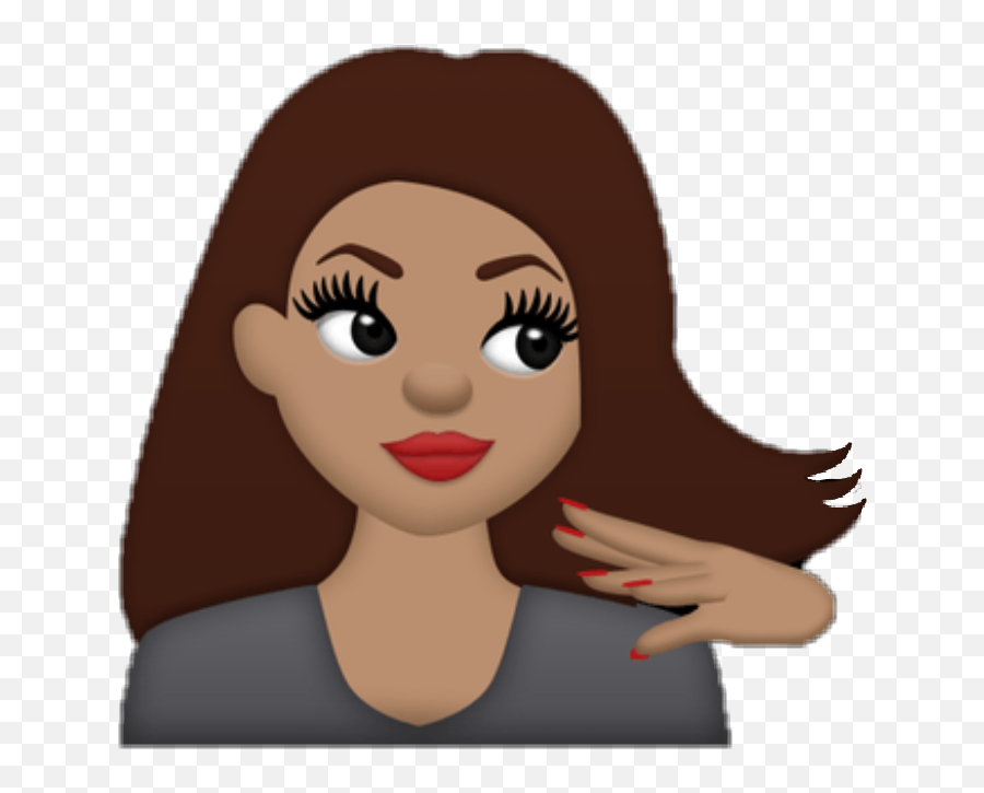 Brown Hair Girl Emoji - Sassy Cartoon Girl,Girl Emoji