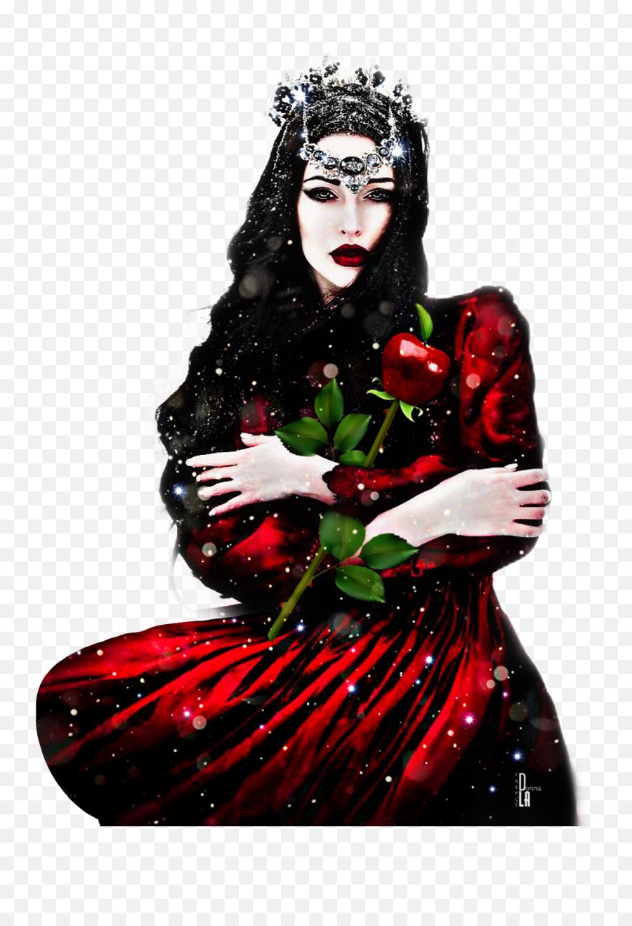 Lady Red Dress Woman Snowwhite Apple - Morgana Pendragon Merlin Dress Emoji,Red Dress Lady Emoji