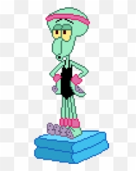 99 Images About Editting On We Heart It - Animated Squidward Spongebob Pixel Art Easy Emoji
