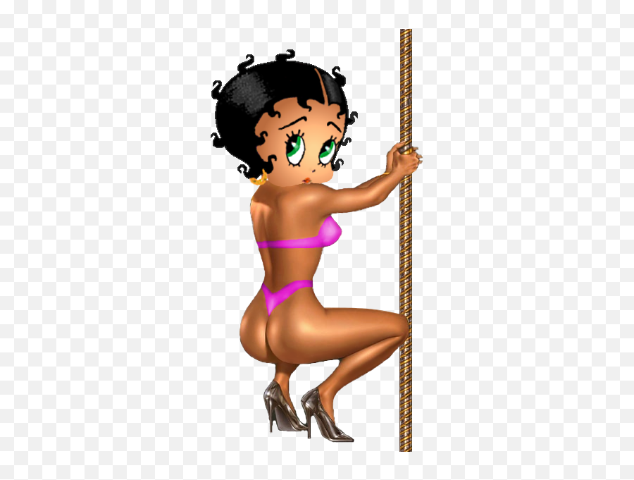 Betty Boop Pole Dancer Betty Boop Black Betty Boop Betty - Sexy Black Stripper Cartoon Emoji,Pole Dancer Emoji
