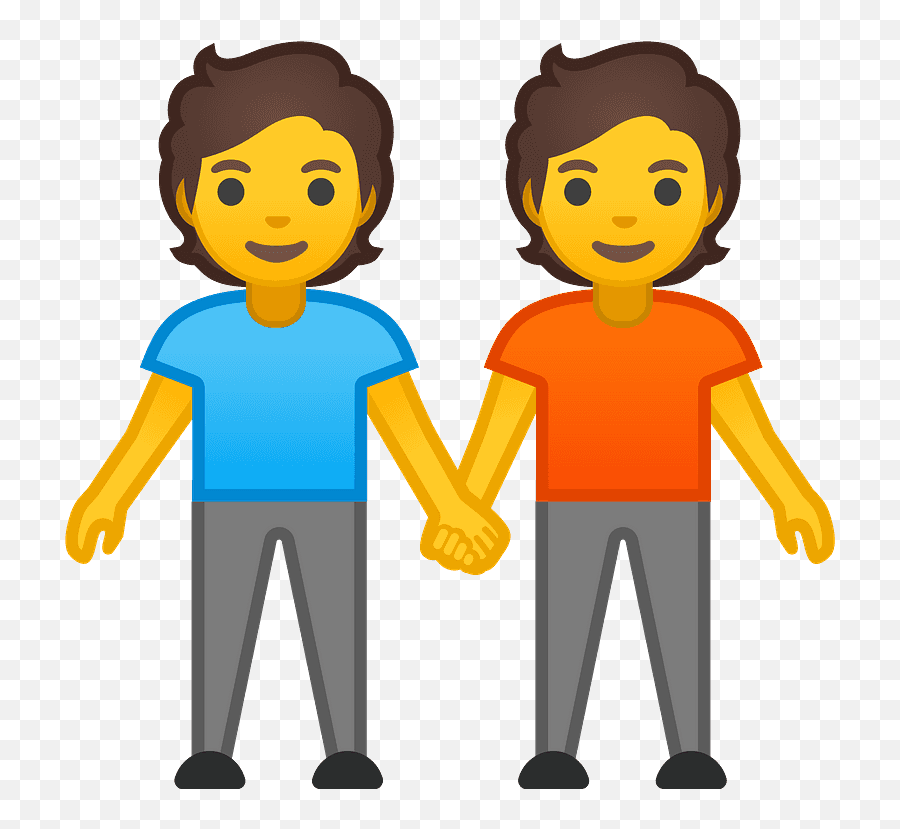 Holding Hands Emoji Clipart - Dibujo De Dos Personas Dándose La Mano,Emoji Smile With Hands