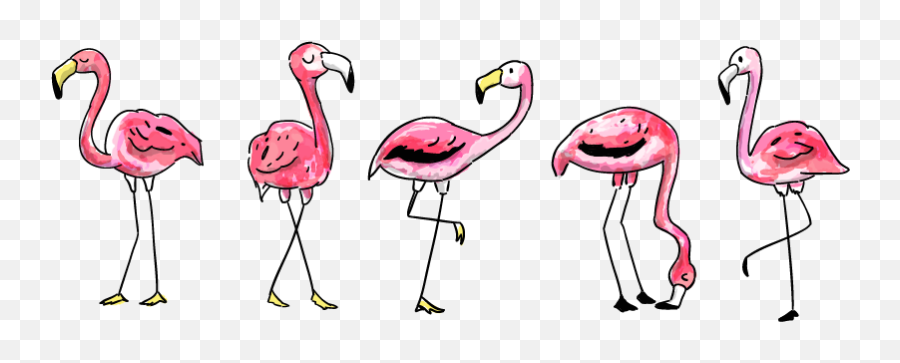 Flamingo Wall Sticker - Cenefa De Flamencos Emoji,Flamingo Emoji For Iphone